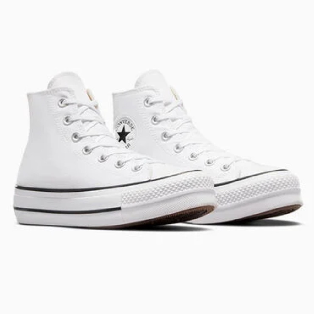 Converse Chuck Taylor All Star Lift Platform Canvas Sneakers in White Size 7.5